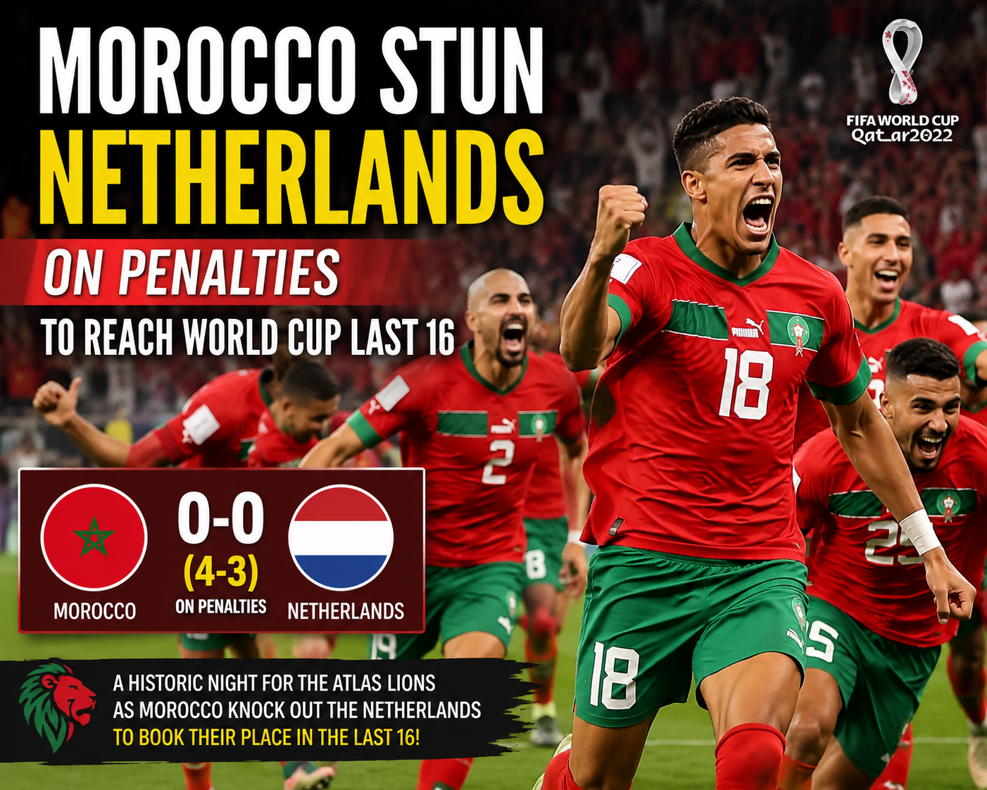 Morocco Stun Netherlands on Penalties to Reach Wor...